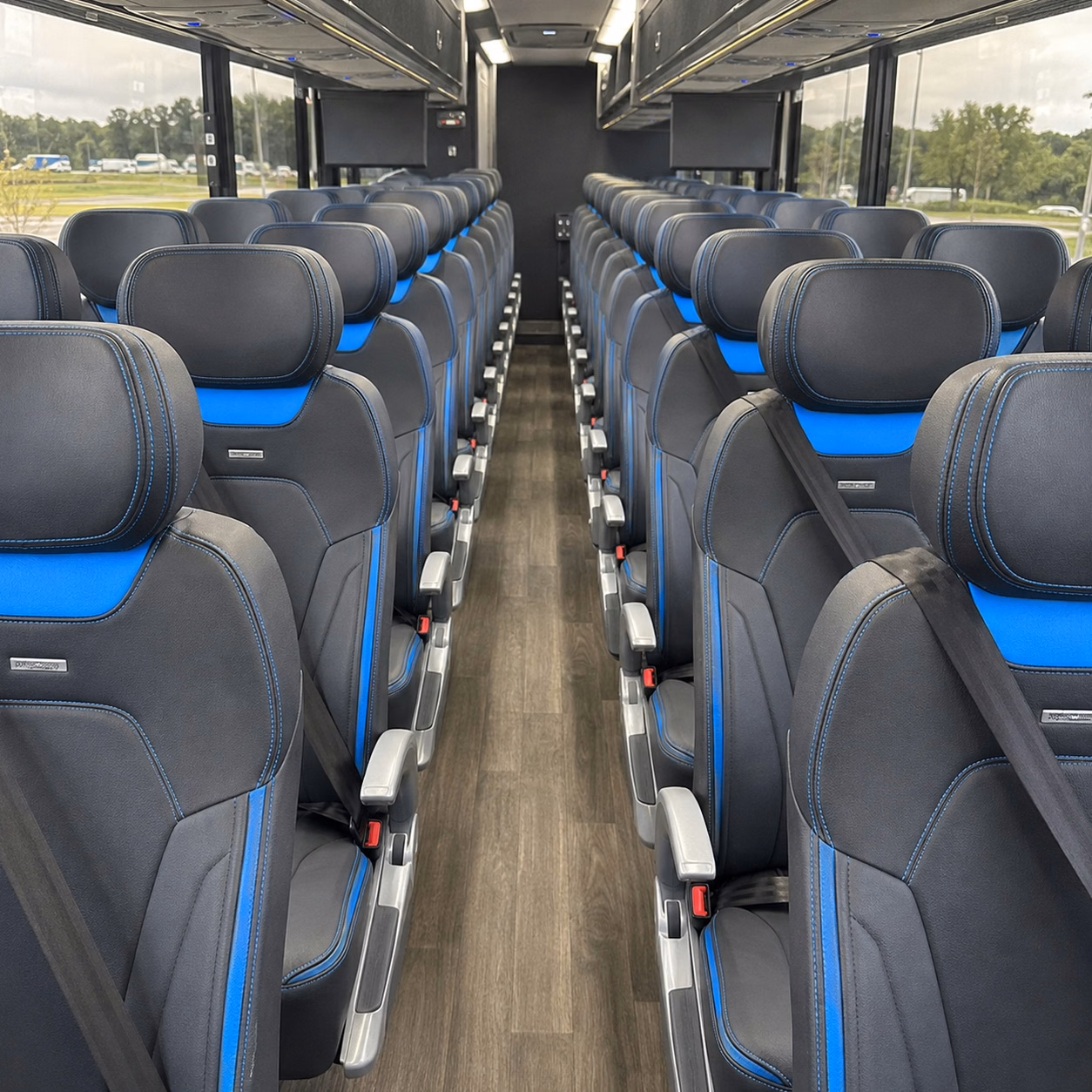 56 passenger charter bus inside